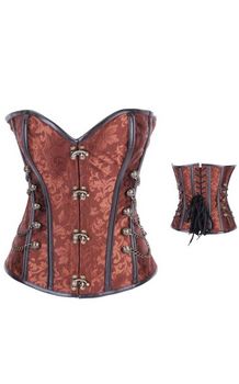 Bronze overbust boned corset